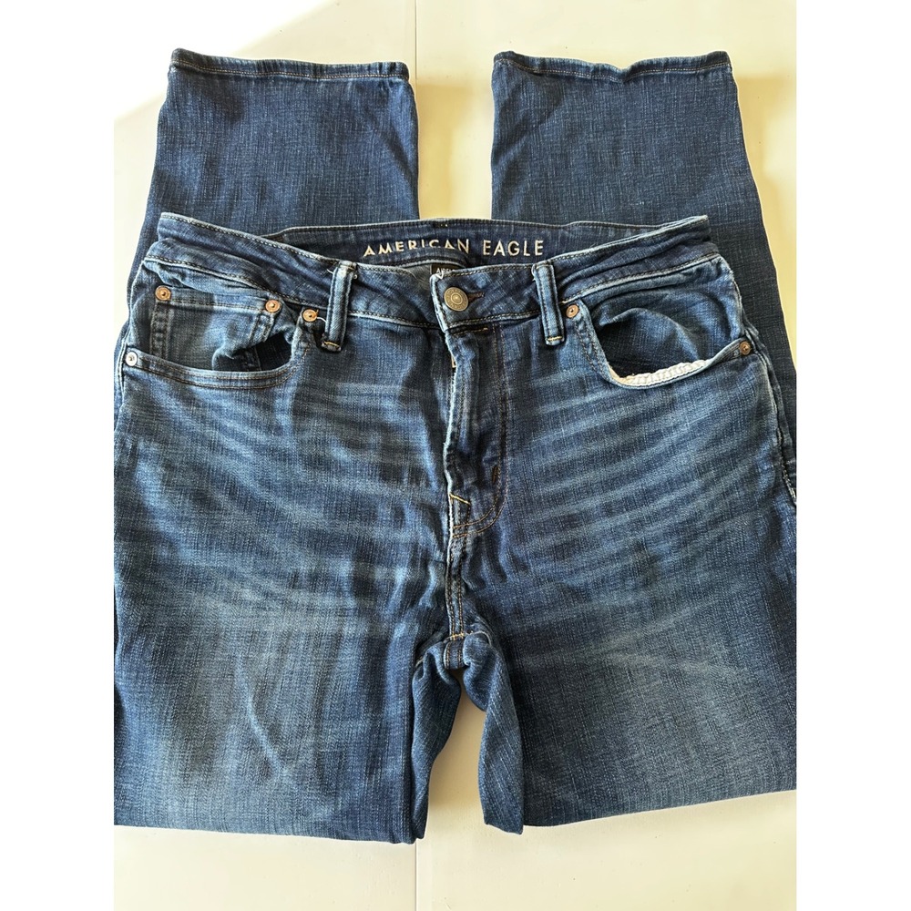 American Eagle Original Straight Airflex+ Mens Jeans Dark Wash 33x30